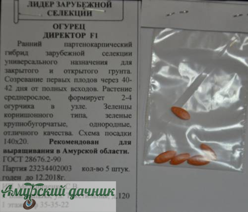 картинка АБП Огурец Директор F1 5 с/10 от магазина Амурский дачник+