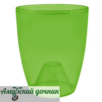 картинка Кашпо Орхидея 12/14 (зелен.-прозрач) /6 от магазина Амурский дачник+